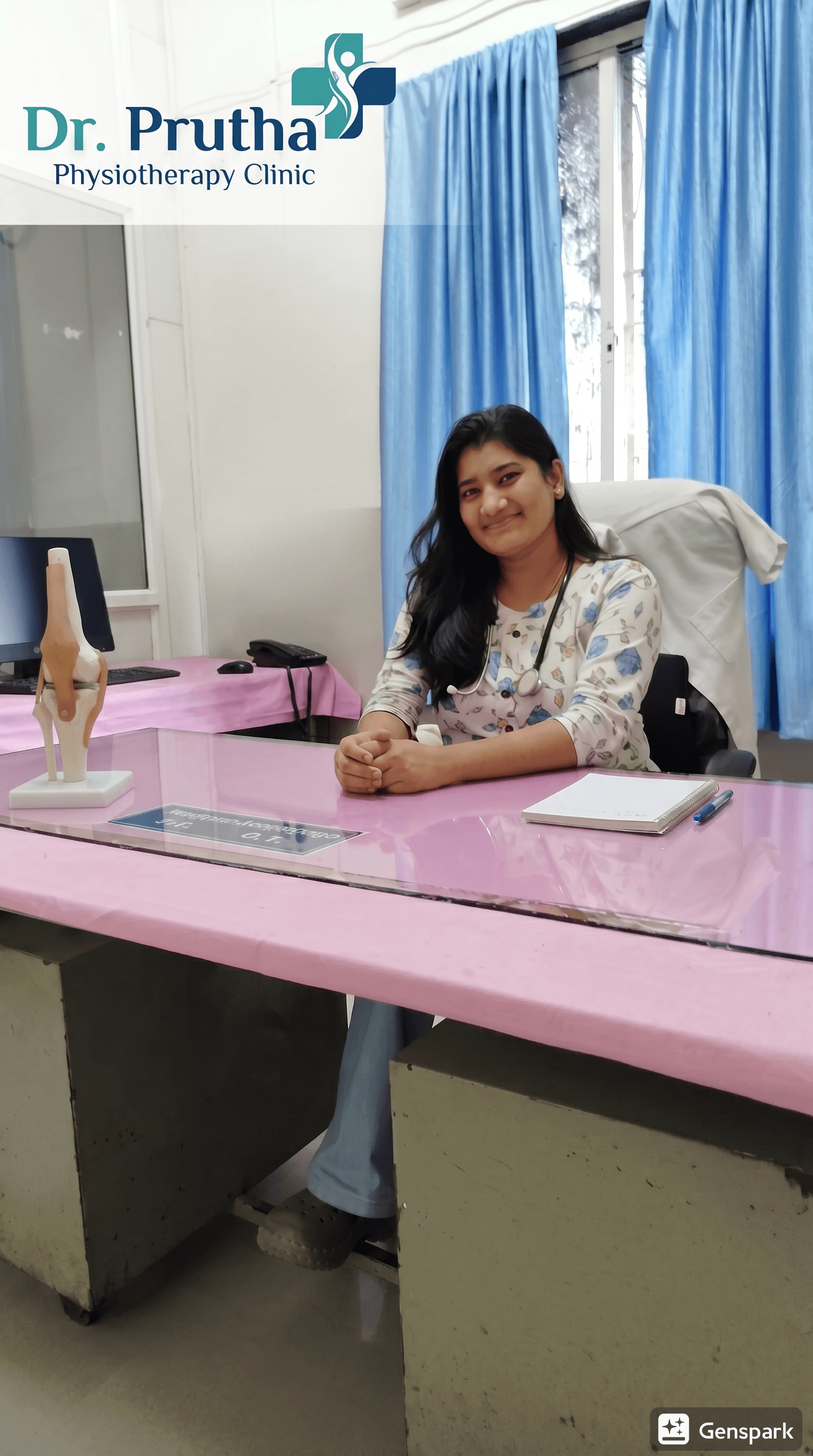 Dr. Prutha - Physiotherapist at her clinic in Nashik